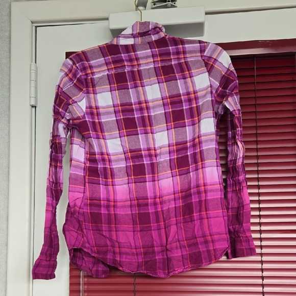Purple and Pink Plaid Button-Up Shirt - Picture 5 of 5